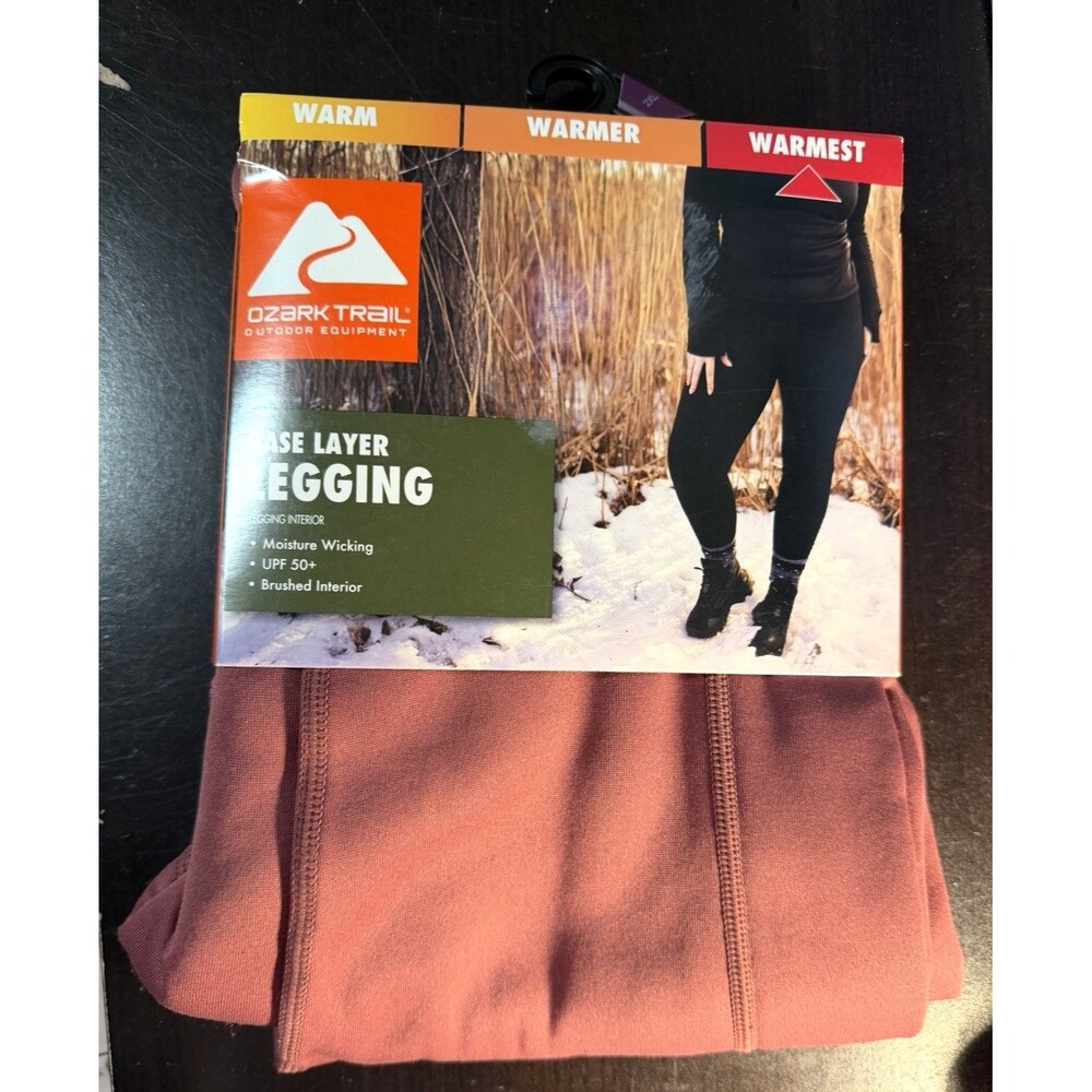 OZARK TRAIL Women's 2XL Base Layer Legging Thermal Bottoms Fleece Wild Ginger